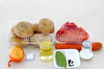 Mishi dhe patatet në tenxhere në furrë - recetë hap pas hapi